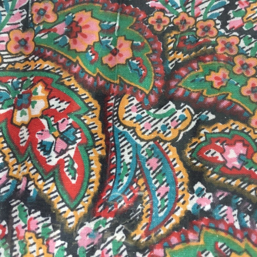 NIP Liberty of London Vintage Cotton Hankie 12" Paisley Floral/Crocheted Edges